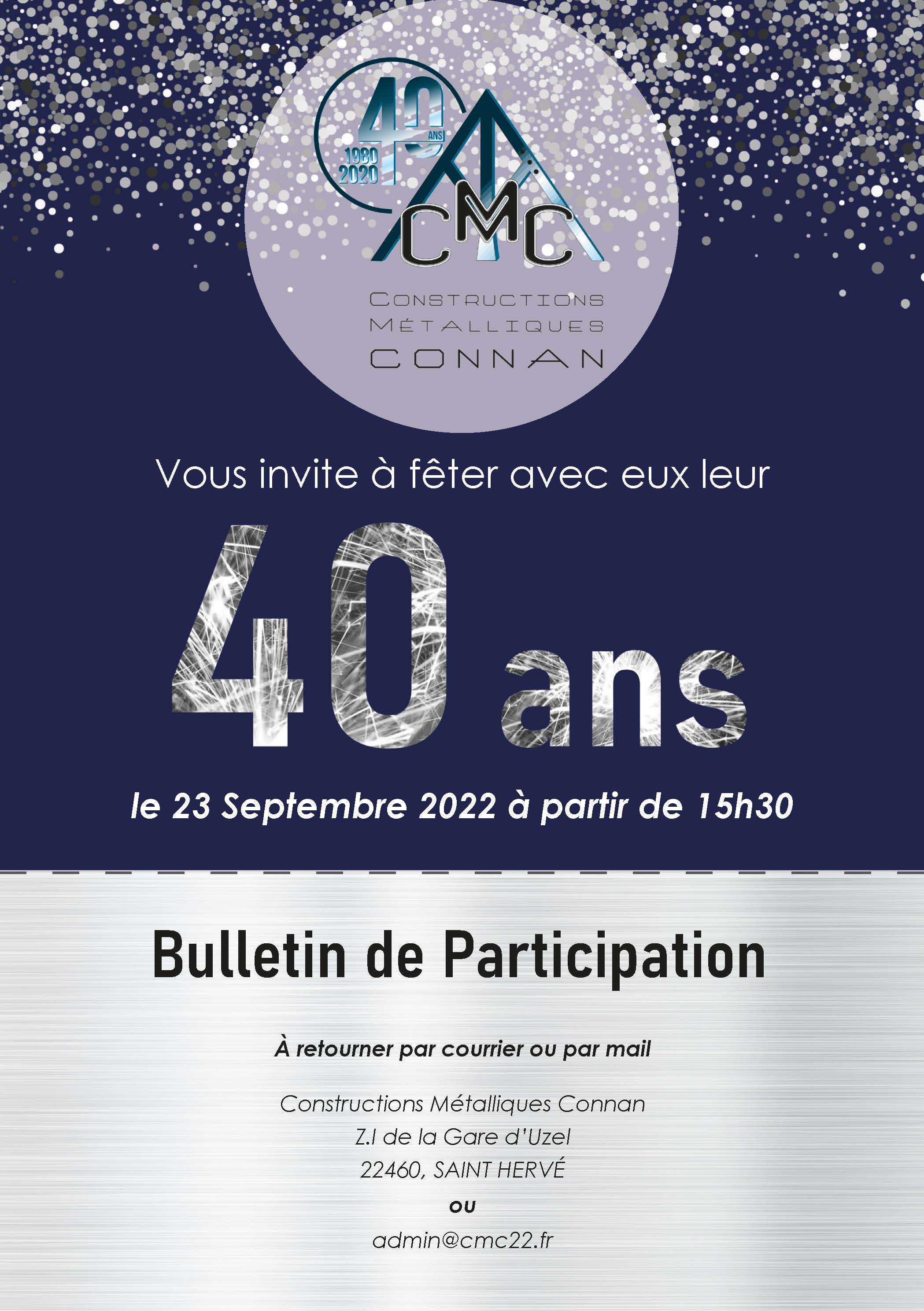 Invitation 40 ans CMC